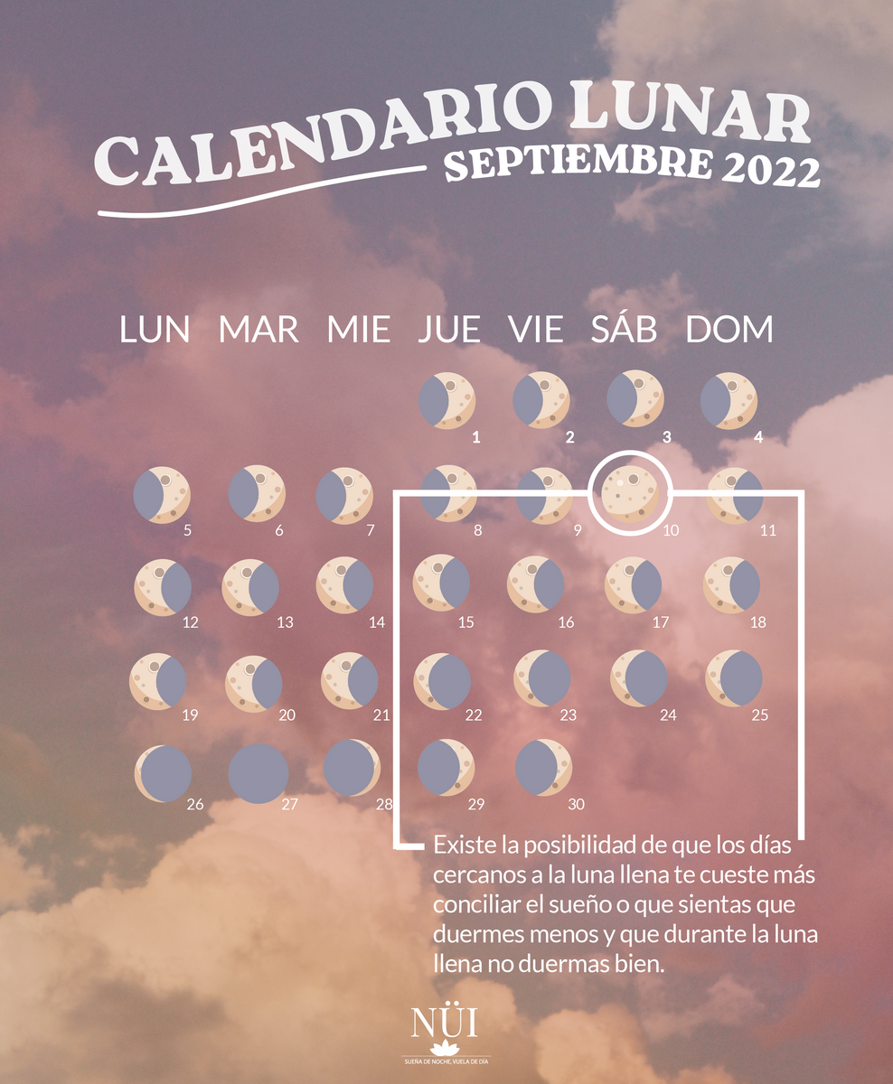 Calendario Lunar Septiembre 2022 NÜI