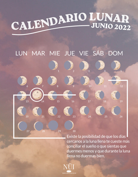 Calendario Lunar Junio 2022